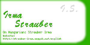 irma strauber business card